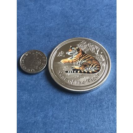 Year of the Tiger Silver coin comes in a protective plastic case Australian