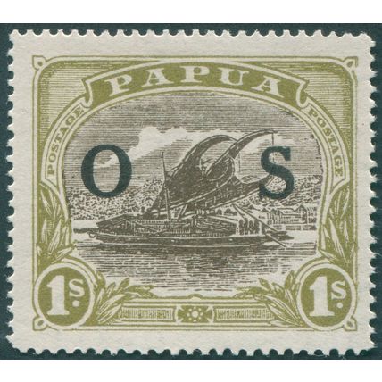 Papua 1931 1s brown & yellow-olive Official SGO64 unused