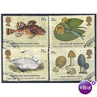 1988 Linean Society Set SG1380-1382 Very Fine.Used