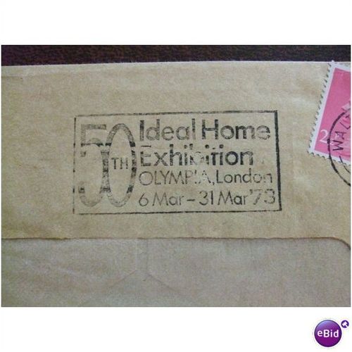 1973 GB 50th Ideal Home Exhibition Olympia Slogan Cover stamps