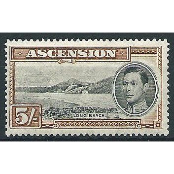Ascension 1938 SG46 5/- Black & Yellow-Brown Mounted Mint ... .
