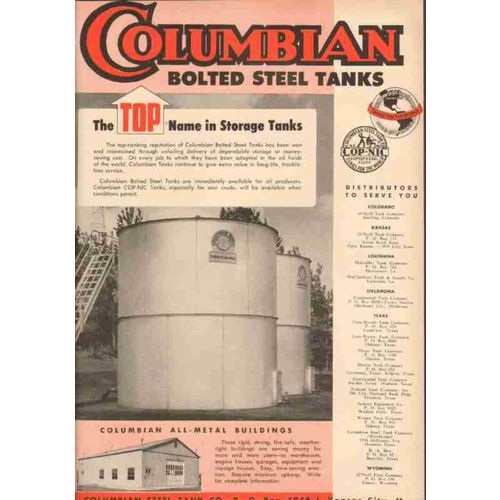 columbian steel tank company 1953 top name bolted storage vintage ad