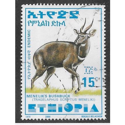 ETH 2000 15c 'MENELIKS BUSHBUCK' (LARGE) FINE USED (EBID70-173)