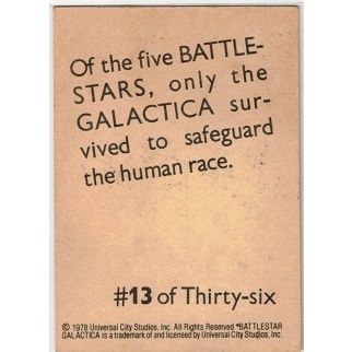 BATTLESTAR GALACTICA ' WONDER BREAD ' card # 13 GALACTICA (1978)