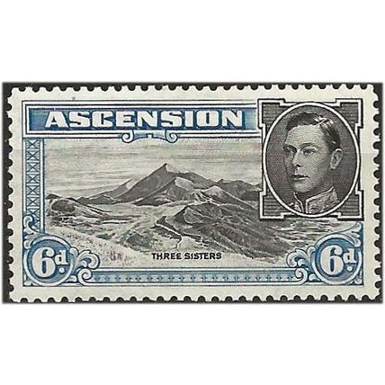 Ascension Island 1938 SG43 6d Black & Blue Mounted Mint .. ..