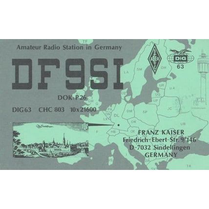Sindelfingen German Amateur Radio Station QSL Postcard