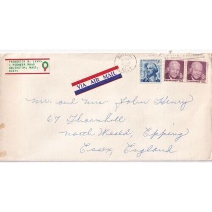 United States 1971 Boston MASS-Epping UK Cover Boston cancel written VGC