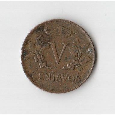 COLOMBIA COIN - V CENTAVOS 1962/VF
