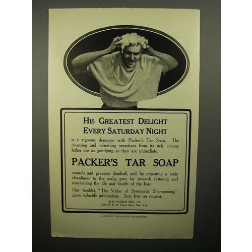 1908 Packer's Tar Soap Ad - His Greatest Delight