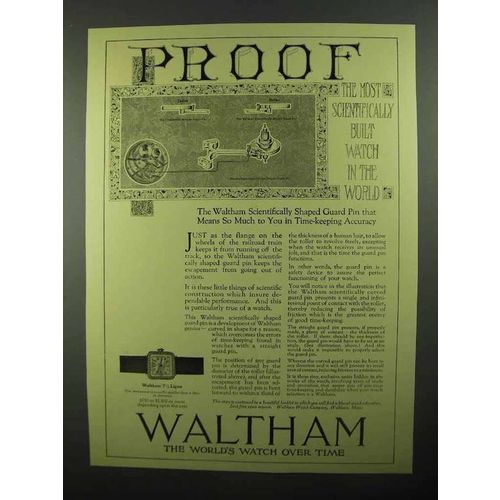 1920 Waltham 7 1/2 Ligne Watch Ad - Proof
