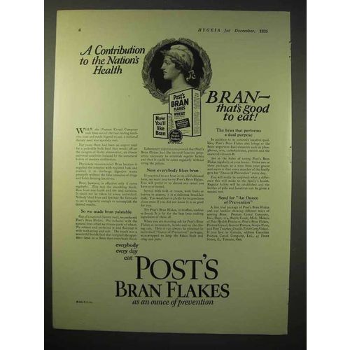 1925 Post's Bran Flakes Cereal Ad - Nation's Health