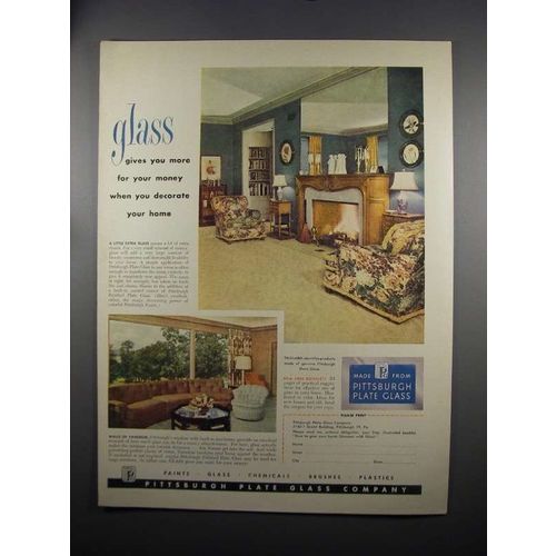 1951 Pittsburgh Plate Glass Ad - More For Your Money