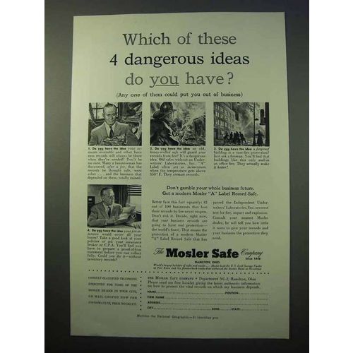 1952 Mosler Safe Ad - These 4 Dangerous Ideas