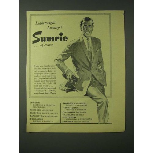 1960 Sumrie Suit Ad - Lightweight luxury! Sumrie Éof course