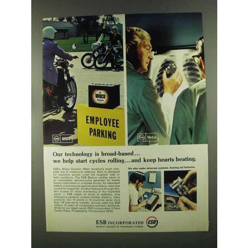 1972 ESB Wisco Motorcycle Battery & Medcor Pacer Ad