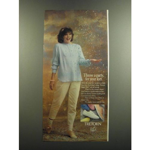 1986 Tretorn Beau Ties Shoes Ad - Throw a party for your feet