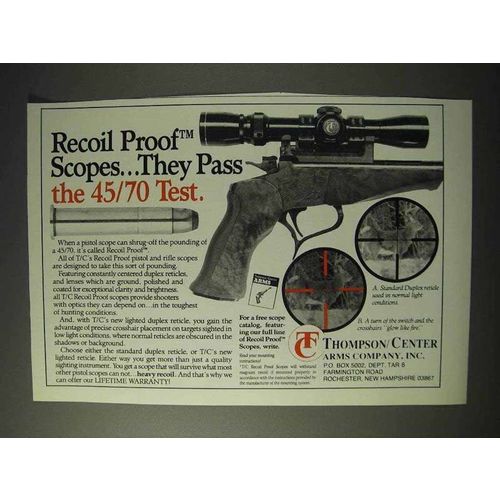 1990 Thompson / Center Arms Scopes Ad - Recoil Proof
