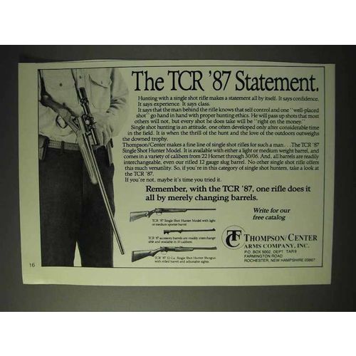 1990 Thompson / Center Arms TCR '87 Firearm Ad