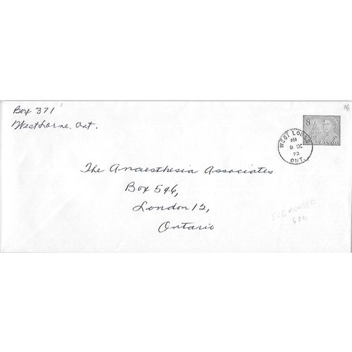 Canada #EN89b Elizabeth Centennial Postal Envelope USED Lining C, segmented gum
