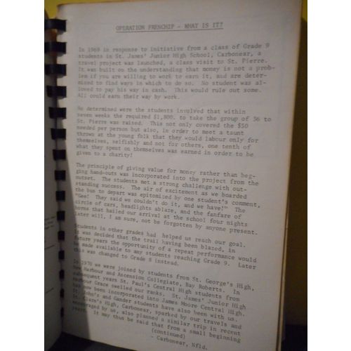 Treasured Recipes,Operation Frenchip,Carbonear,Newfoundland,Cookbook