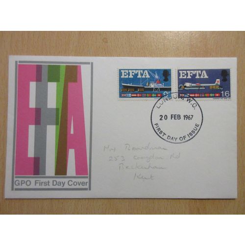 1967 EFTA (Phosphor) GPO Cover FDC London WC Postmark