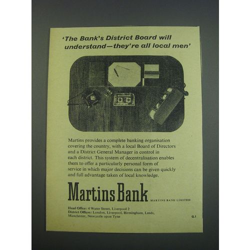 1957 Martins Bank Ad - The Bank's district board will understand