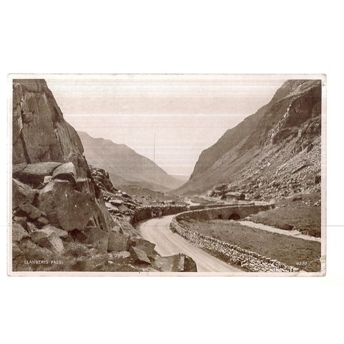 LLANBERIS PASS, WALES used vintage postcard 1940s stamp =