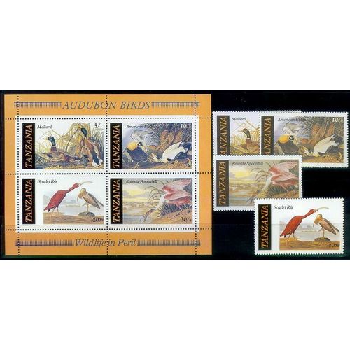 TANSANIA TANZANIA [1986] MiNr 0315-18 Block 55 ( **/mnh ) Vögel