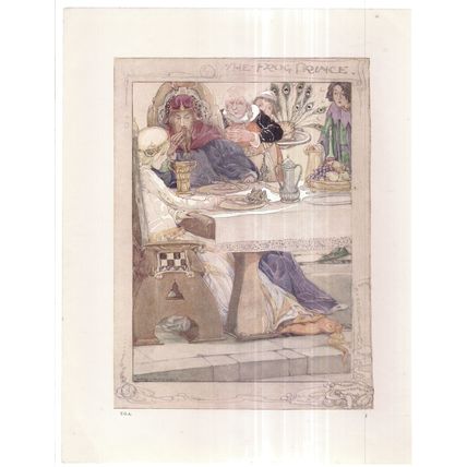 THE FROG PRINCE by Anne Anderson ...vintage print 20 x 27 cm Grimm Brothers #