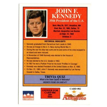 Starline Americana John F Kennedy #82