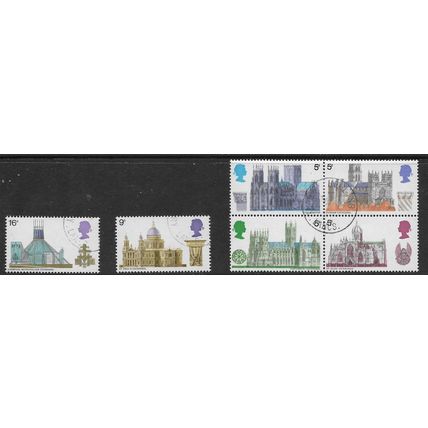 GREAT BRITAIN 1969 CATHEDRALS SET 6 VALS SG 796 / 801 FINE USED#