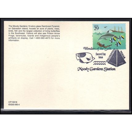 FDC Postcard 2864 29c Sea Life 2nd Day of Issure (No Cachet-U/A) Box0523