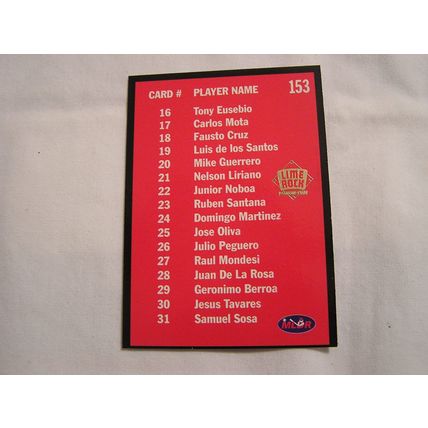 1993 Lime Rock Winter League GOLD NO.153-CHECKLIST Escogido Leones