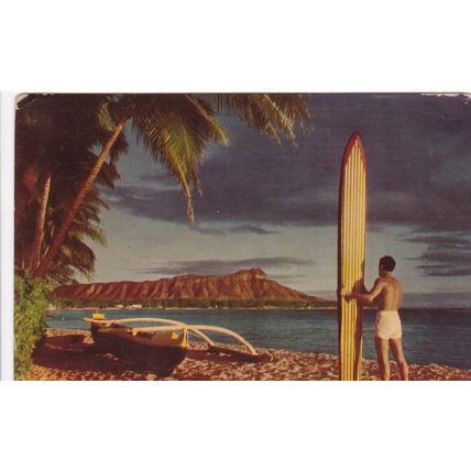 Waikiki - Lot of 7 - Vintage Postcards - Hawaii, Surfer, Kalakua Avenue, Bar