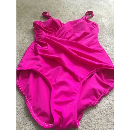 1 Pc Faded Glory Women's Pink Embellished Swim Bathing Suit Size Small