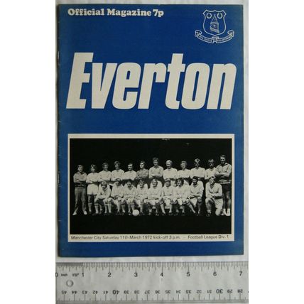1972 programme Everton v. Manchester City