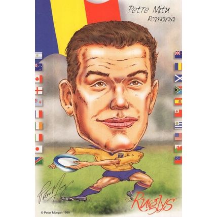Petre Mitu Romania 1999 Rugby Team Rare Artist Signed Postcard