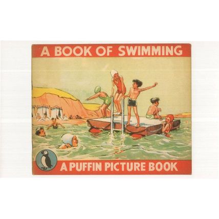 A Book Of Swimming Puffin 1945 Picture Book Postcard