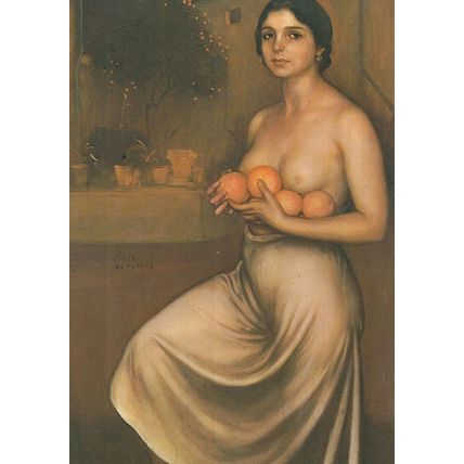 Cordoba Romero De Torres Oranges Risque Italian Painting Postcard