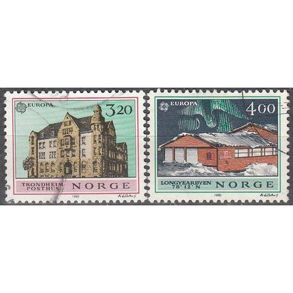 Norge 1990 Michel 1046 - 1047 O Cote (2013) 2.55 Euro Europa CEPT Cachet rond