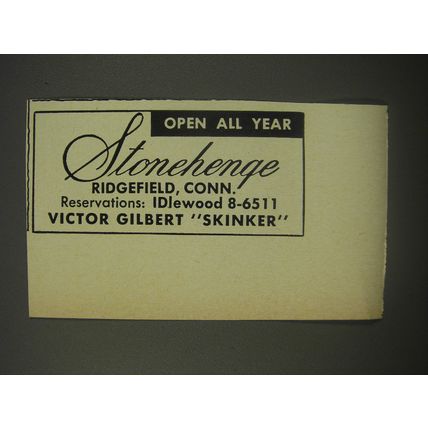 1956 Stonehenge Inn Advertisement - Open all Year