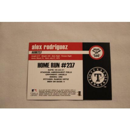 Alex Rodriguez 2007 Topps Chrome ROAD TO 500 ARHR237 Home Run #237