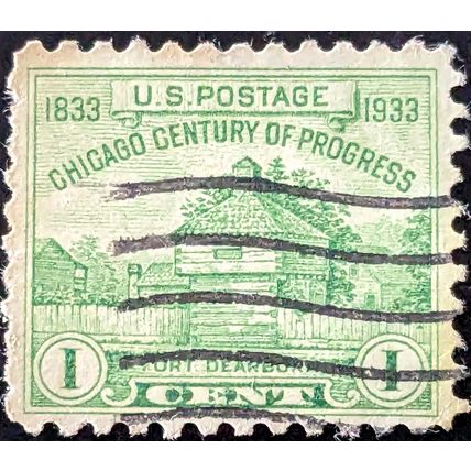 STAMP United States SG727 1933 1c Fort Dearborn Used