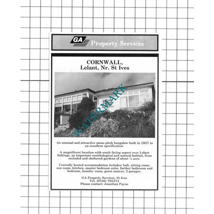 Lockerbie Dumfriesshire / Lelant Cornwall House Sale Advert - 1990 Clipping