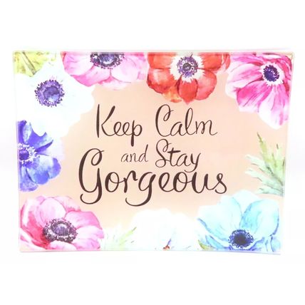 Keep Calm & Stay Gorgeous Trinket Plate Rectangular Glass Gift Home Decor