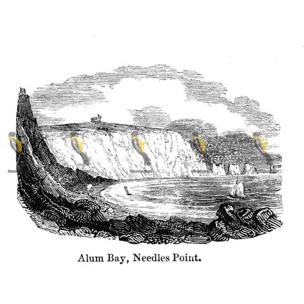Alum Bay, Needles Point, Isle Of Wight, England, 1840, MODERN REPRODUCTION