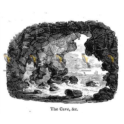 Cave, Freshwater Bay, Isle Of Wight, England, 1840, MODERN REPRODUCTION