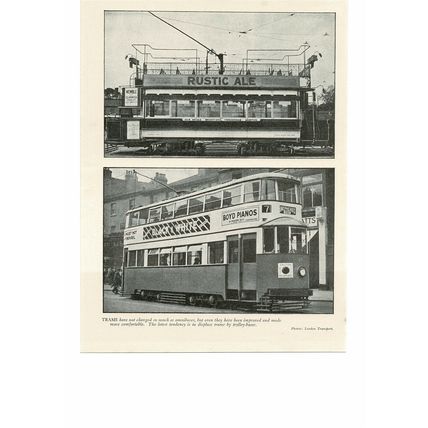London Transport Trams, 1910-35, Book Illustration (Print) 1935