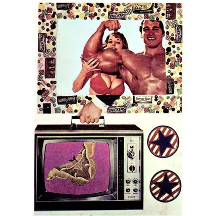 Eduardo Paolozzi Image Fades Strongman Scottish Painting Postcard