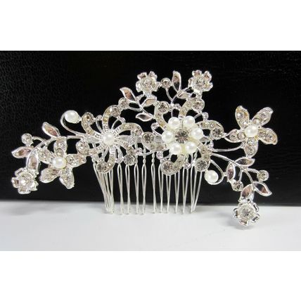 Diamante Crystal Pearl Ladies Womens Hair Accessory Comb Bridal Wedding Prom